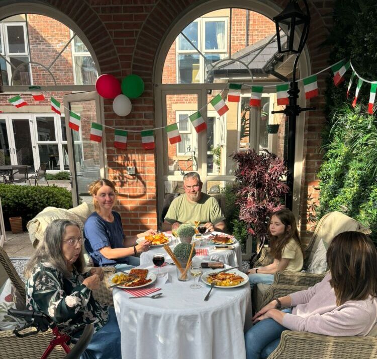 Castle Grange Care Home hosted our first themed Family Meal Night, bringing a vibrant Italian atmosphere to our residents and their families