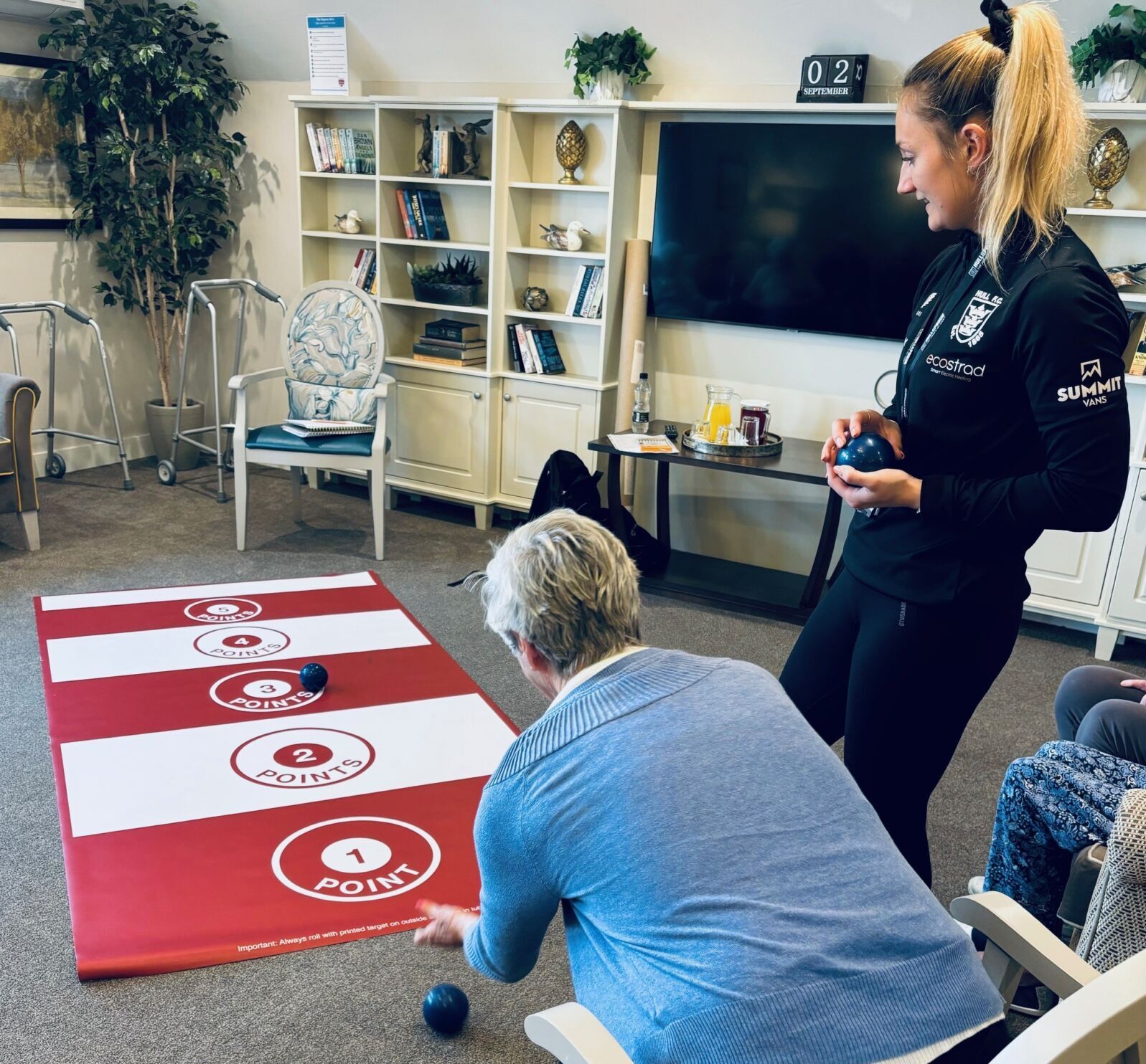 Becky from Hull FC Community came to host a fantastic ‘boccia’ session at St Mary's Riverside Care Home in Hull.